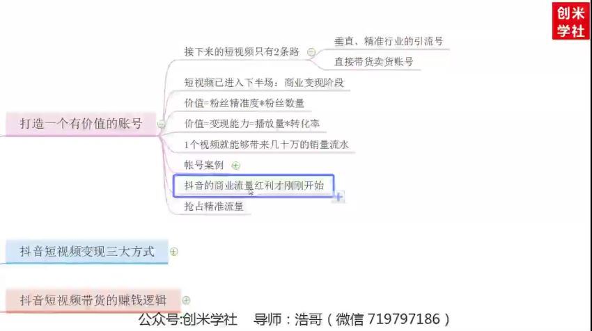 创米学社 抖音电商带货实操课（完结） 网盘分享(386.88M)